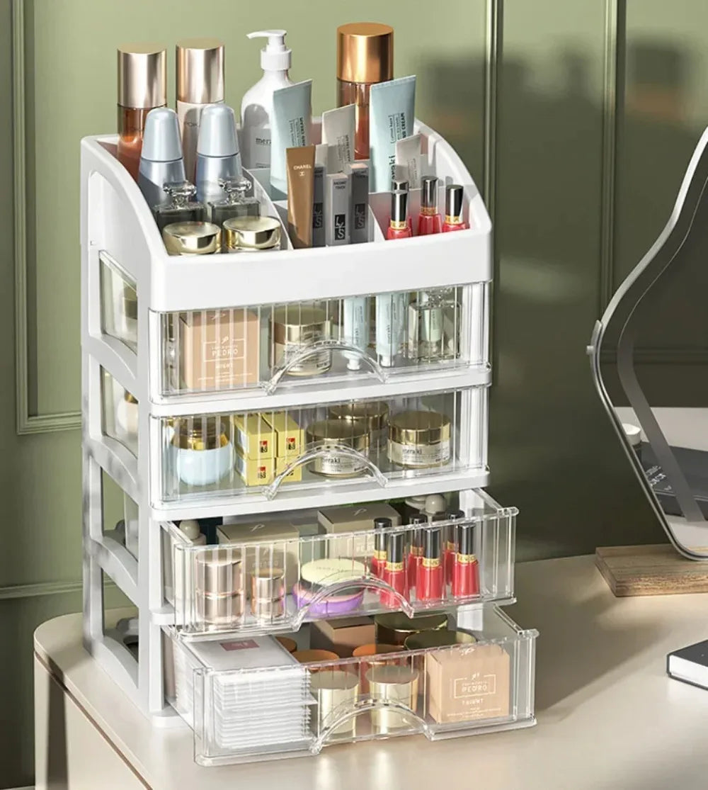 GlamStash™: Large-Capacity Transparent Makeup & Jewelry Organizer 💖💎✨