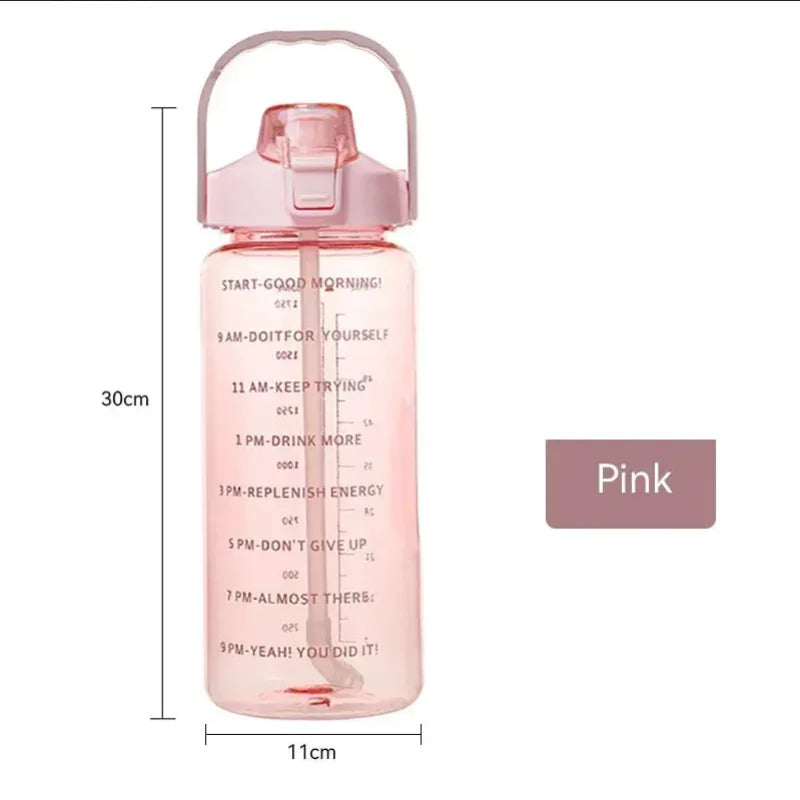 HydraMuse™: 2L Time-Marked Sports Bottle 💧🏋️‍♀️🌸