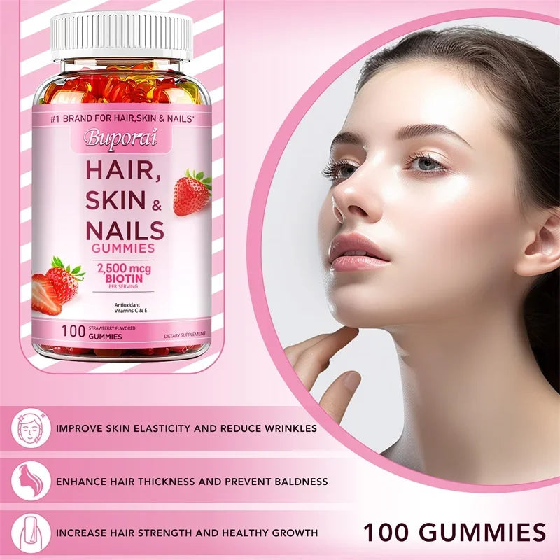 GlowBerry™: Hair Skin & Nails Gummies 💖🍓✨
