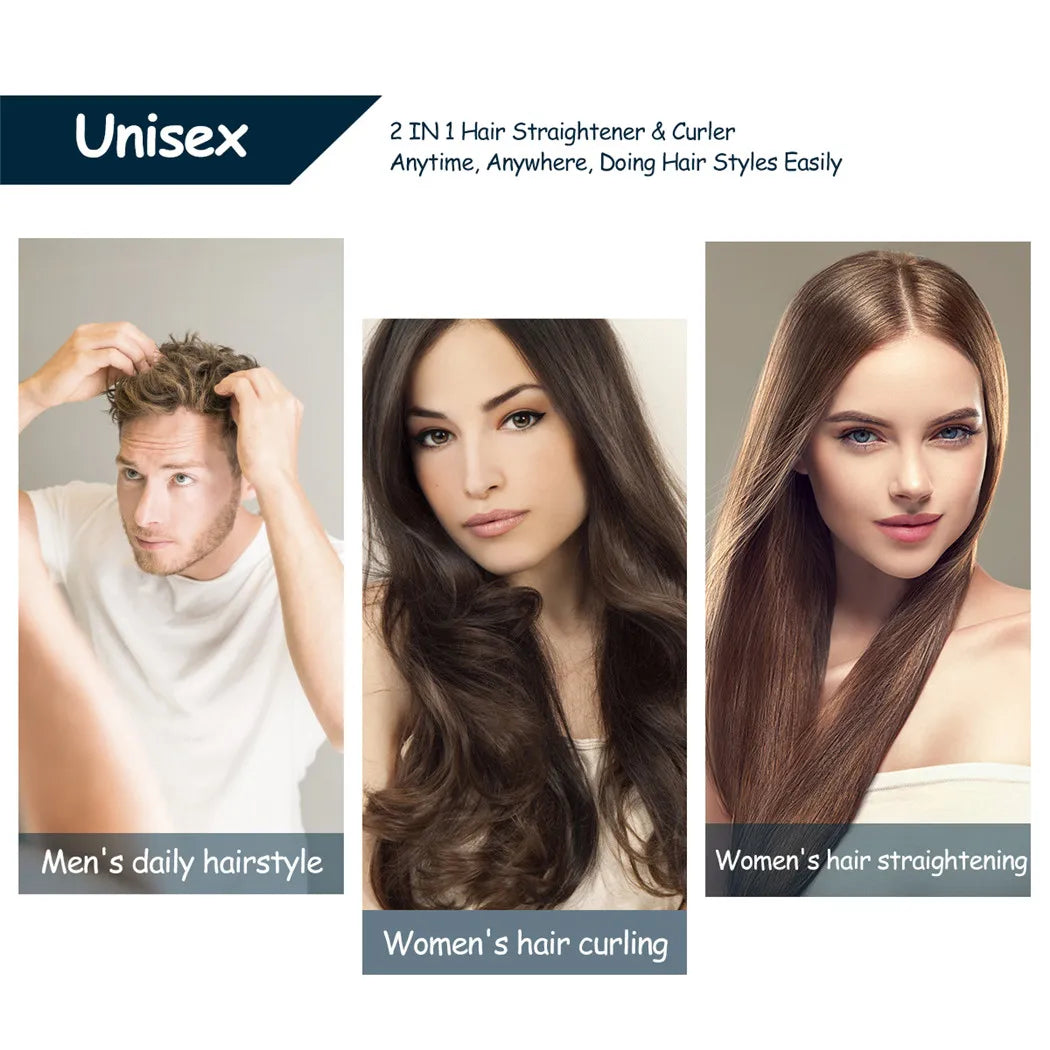 GlamEase™: Mini 2-in-1 Hair Straightener 💖💁‍♀️✨