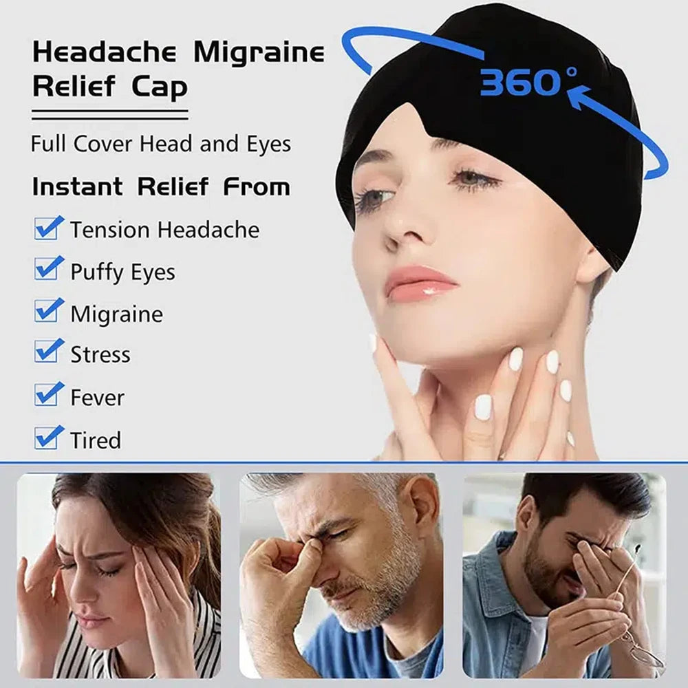 CalmiCloud™: Hot & Cold Migraine Relief Cap ❄️💆‍♀️💖