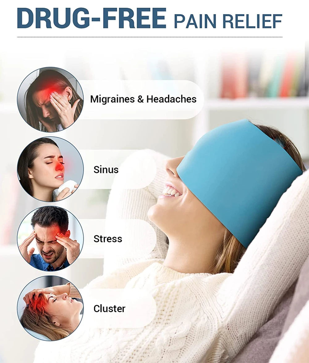 CalmiCloud™: Hot & Cold Migraine Relief Cap ❄️💆‍♀️💖