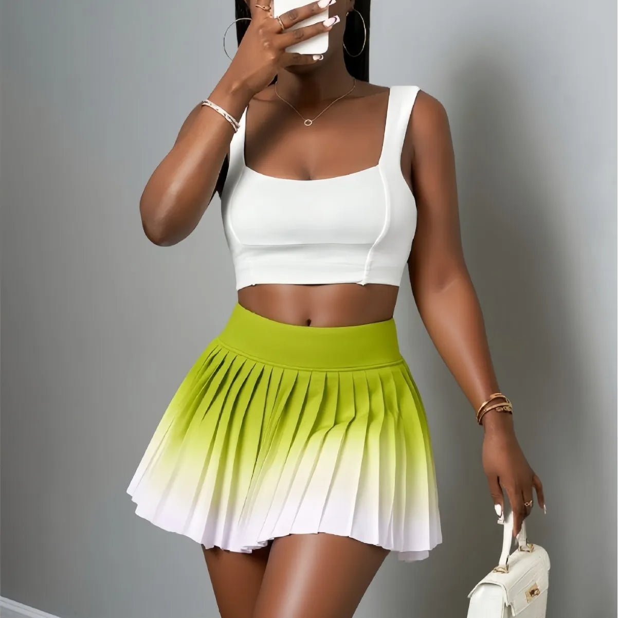 GlowMotion™: Gradient Running Skirt 🎨💃🌸