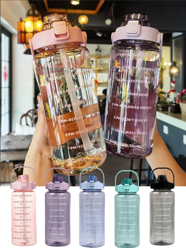 HydraMuse™: 2L Time-Marked Sports Bottle 💧🏋️‍♀️🌸