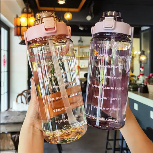 HydraMuse™: 2L Time-Marked Sports Bottle 💧🏋️‍♀️🌸