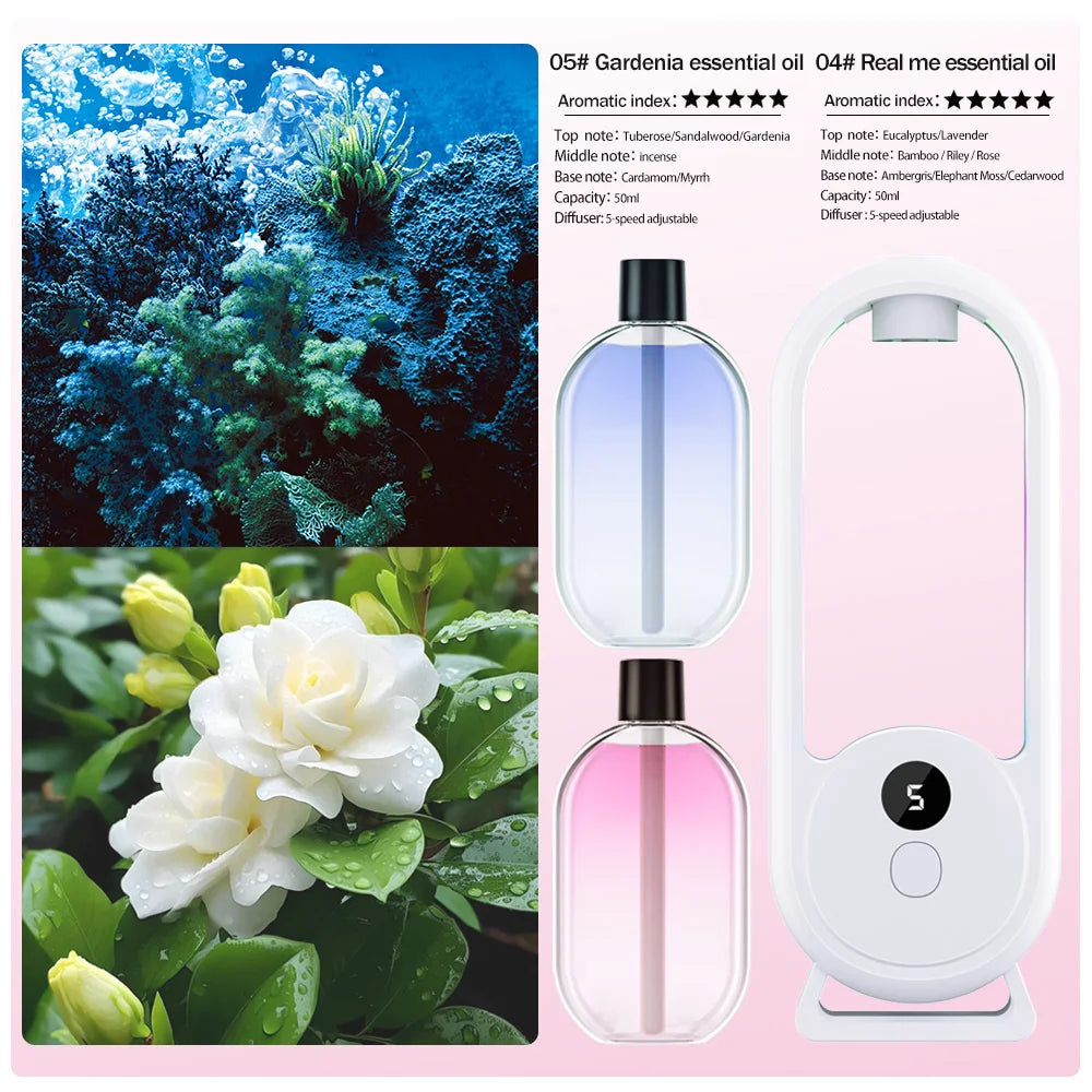 AromaWhirl™: Rechargeable Portable Essential Oil Diffuser 💖🌸✨