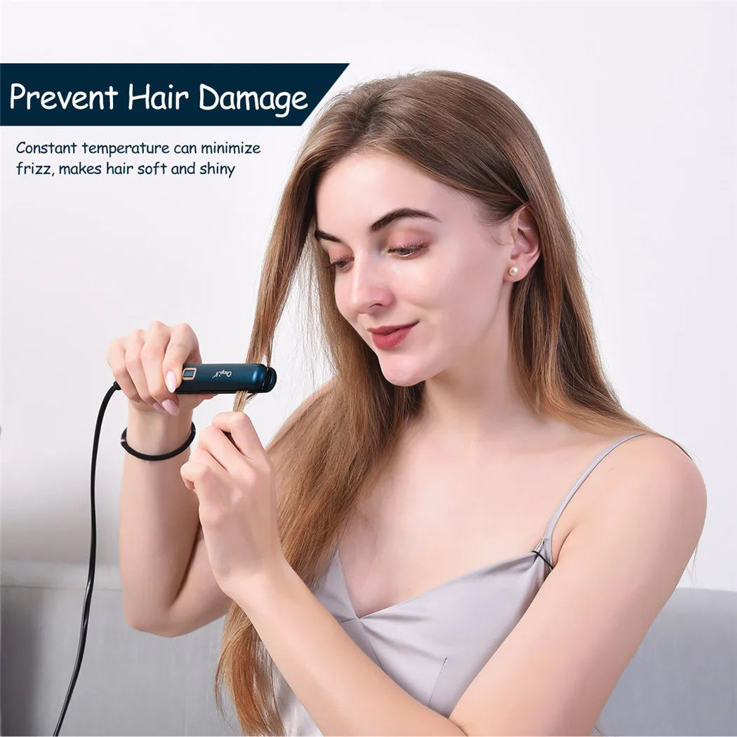 GlamEase™: Mini 2-in-1 Hair Straightener 💖💁‍♀️✨