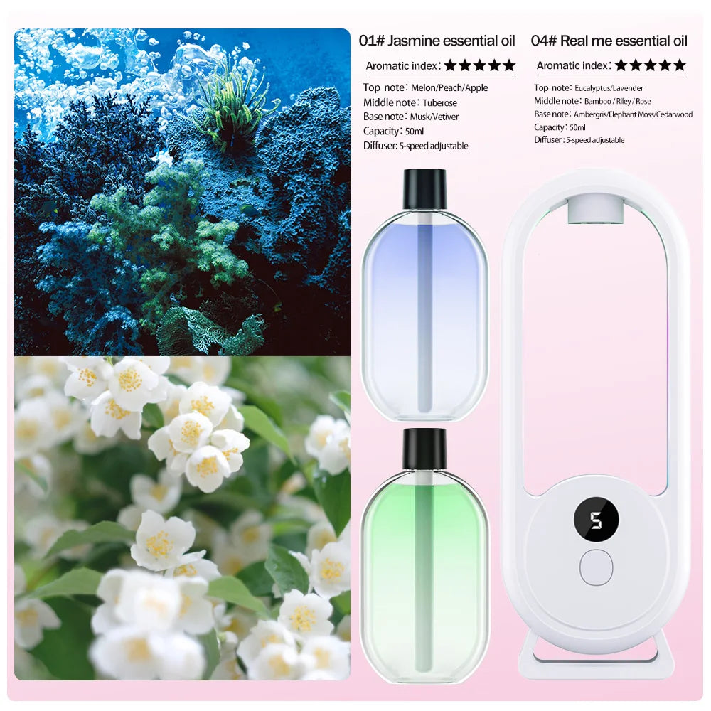 AromaWhirl™: Rechargeable Portable Essential Oil Diffuser 💖🌸✨