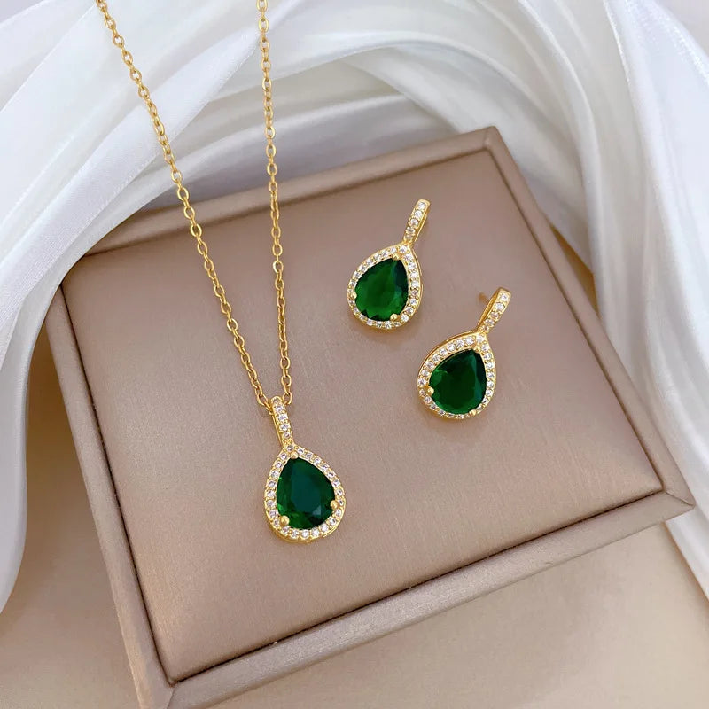 Emeraluxe™: Green Zircon Jewelry Set 💚💎✨
