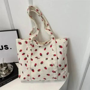 BerryCharm™: Corduroy Strawberry Tote 🍓👜💖